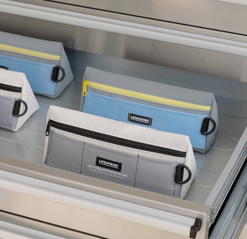 韓国 筆箱 ペンシルポーチ ライフアンドフィシス 三角 マルチ ペンシル ケース