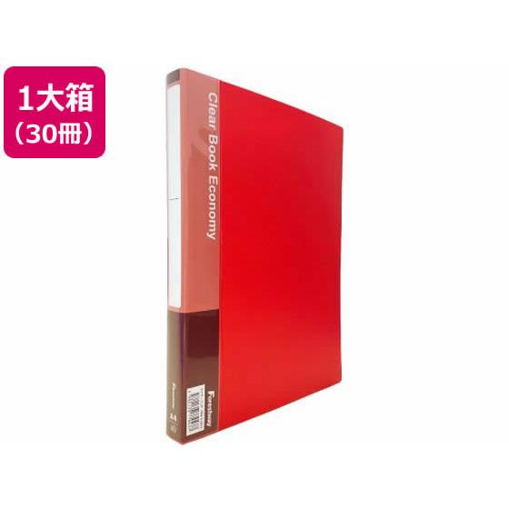 クリヤーブック エコノミー A4 40ポケット 赤 30冊 Forestway FRW-210514
