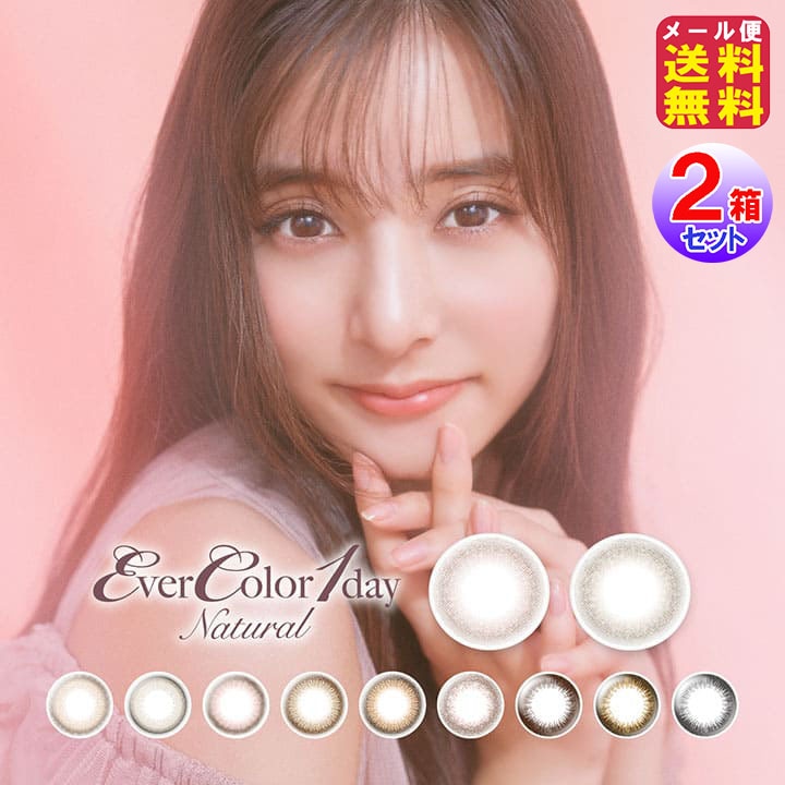 エバーカラーワンデーナチュラル(20枚入左右1セット[2箱40枚])(1day)(度あり度なし) カラコン ワンデー 新木優子 あらきゆうこ 度あり ナチュラル