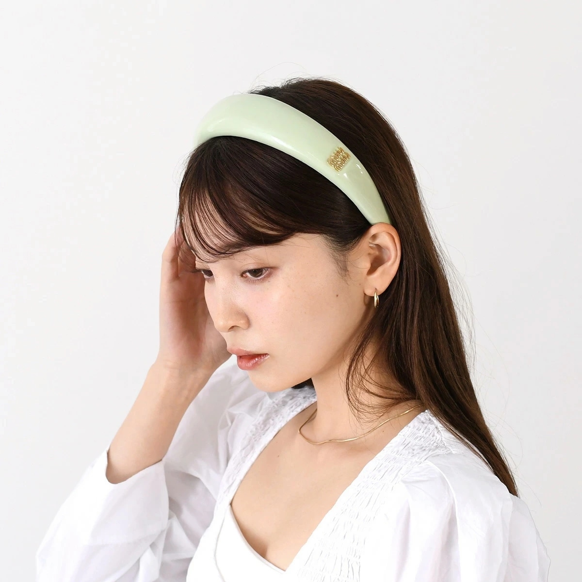 ヘアバンド ヘアアクセサリー カチューシャ パテントレザー 5IH025 069 レディース パステルグリーン 人気 おすすめ ギフト 春夏