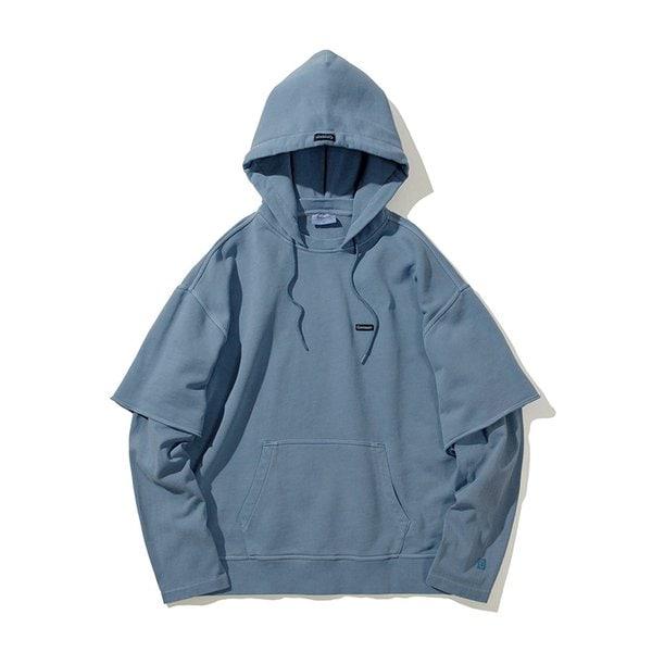 [通常価格：89,000ウォン]レイヤードダブルフード付きピグメントダスティブルーCO2101HD09DB