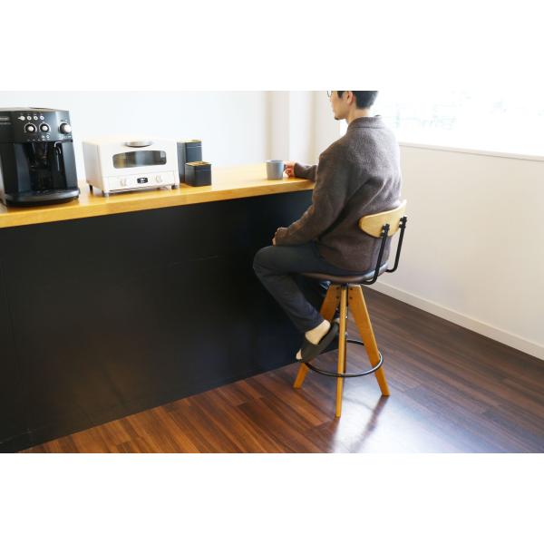 カウンターチェア ハイチェア 木製 おしゃれ フットレスト 椅子 チェア バースツール スタンドチェア バーチェア いす イス 座面高76cm