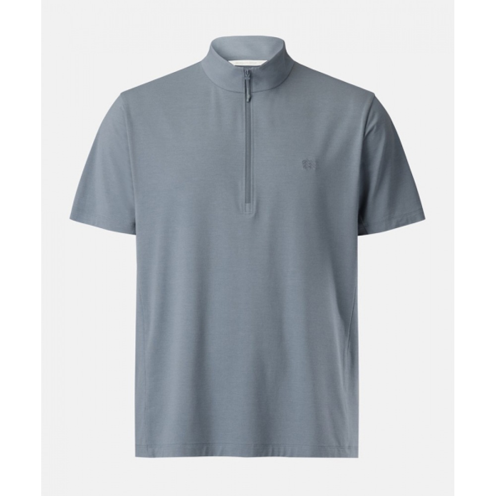 コーロンスポーツメンズソフトフィールジップアップショートスリーブ Tシャツ JWTCM26271BGY