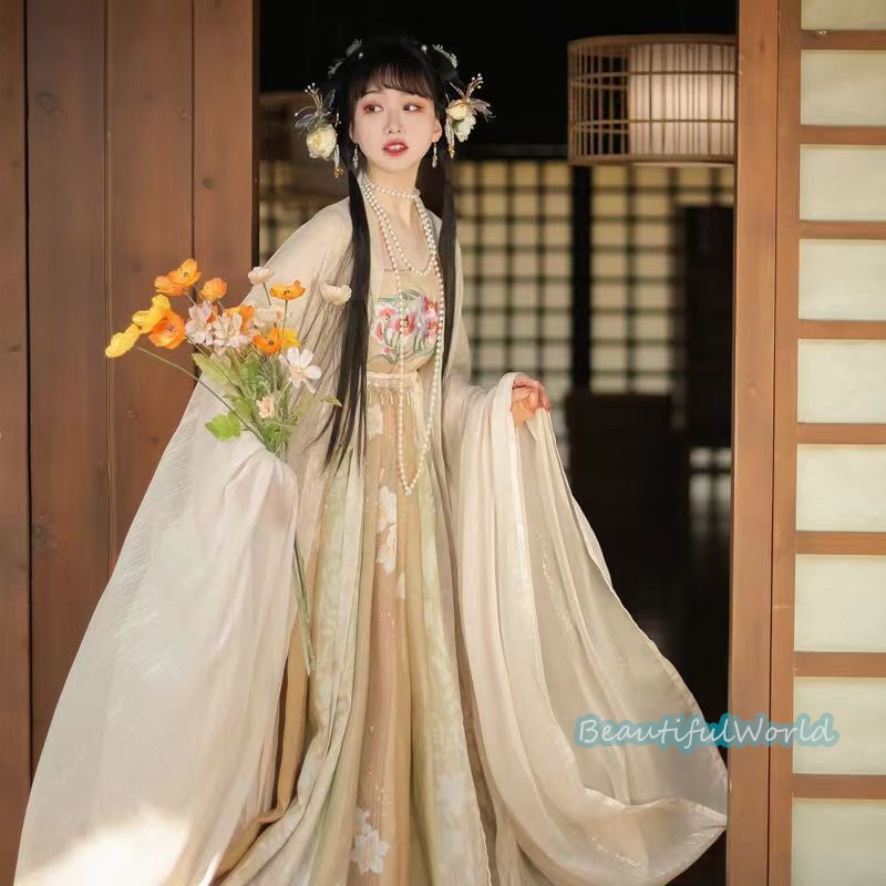 中華服 唐装漢服 漢服ドレス　コスプレ チャイナドレス中国古代衣装 漢服仙女 漢服 チャイナ服 ワンピース コスプレ 中国古代衣装 女性 ロングドレス 刺繍 ス