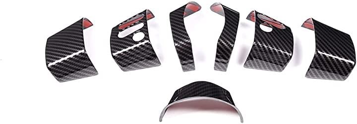 新型 トヨタ FJ クルーザー 専用 2007～2021に適用 ステアリングパネル カバー カーボンファイバー ステアリングホイール フレーム ステッカー 7点セット