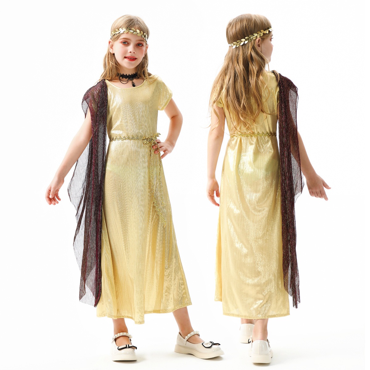 ハロウィンの子供用コスチューム古代ギリシャ・ローマ神話のコス女の子のドレスエジプトの女神の子供服パフォーマンスコスチューム