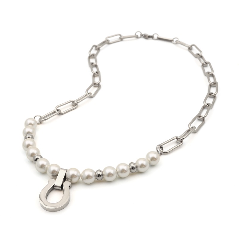 パールネックレス 馬蹄 [n449-silver]