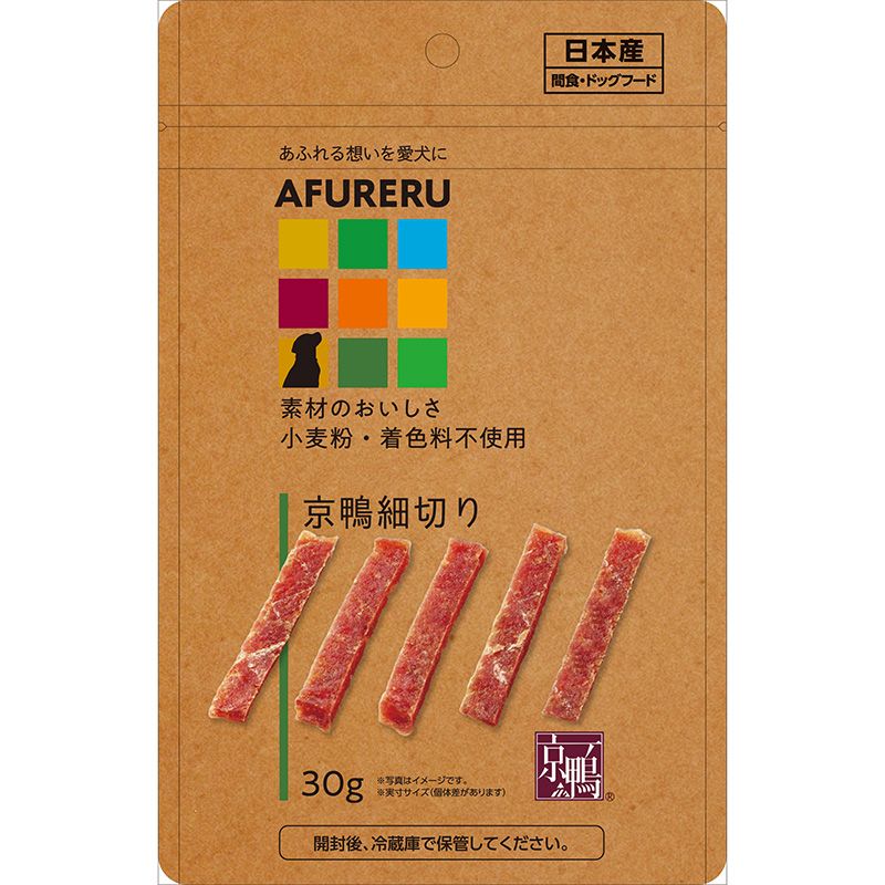（まとめ買い）Q-Pet AFURERU 京鴨細切り30g 犬用おやつ [x10]