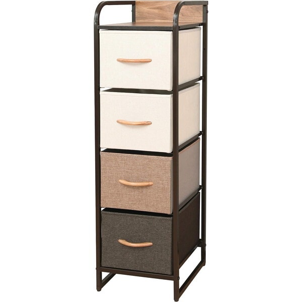 ビーカム NBC-602 布張りカラーチェスト 4段スリム メーカー直送 8,430円