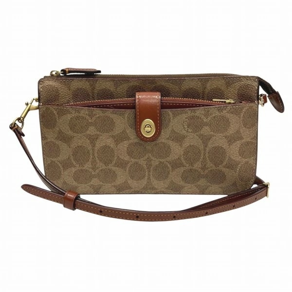 コーチ シグネチャー C5369 ターンロック ウォレット バッグ ショルダーバッグ 【中古】