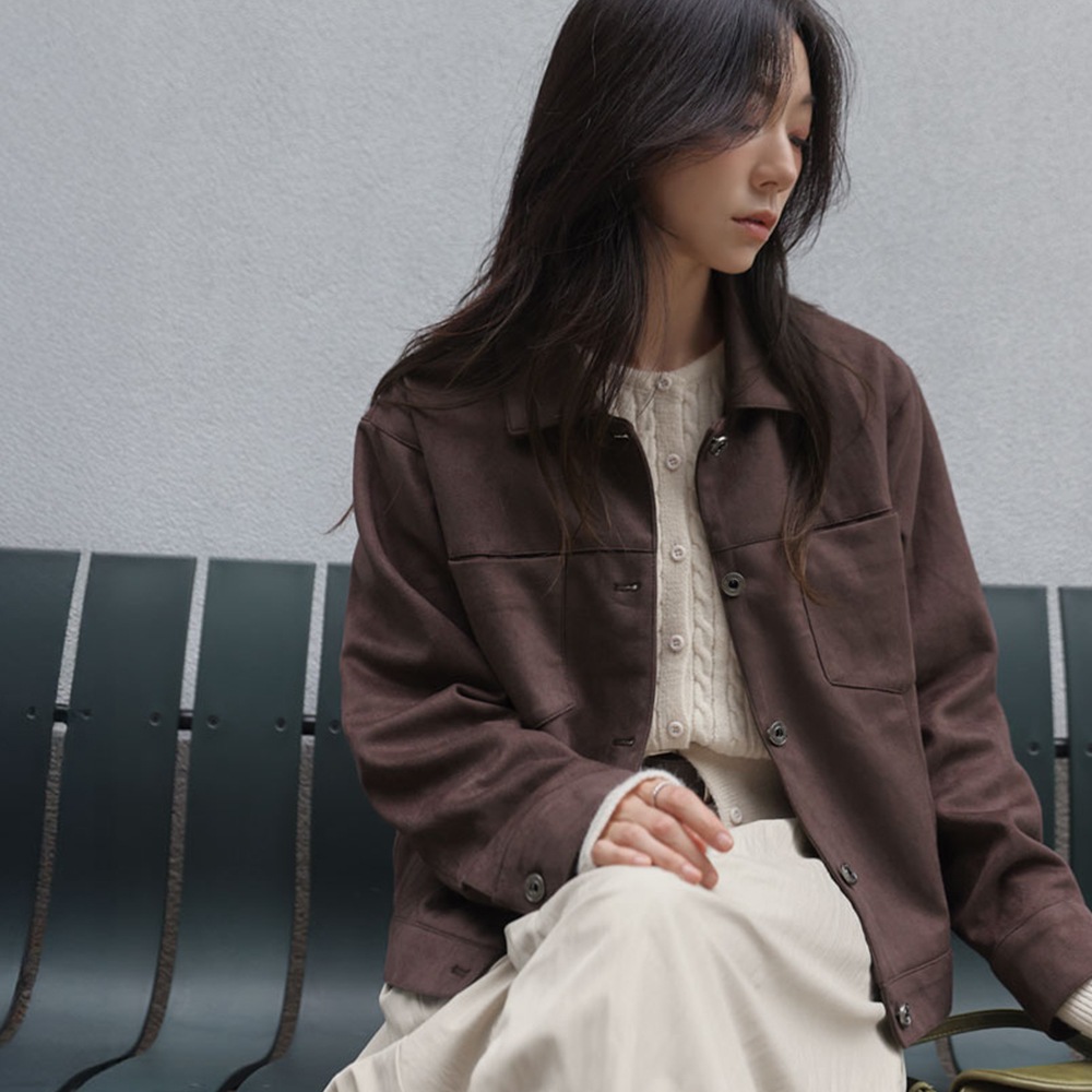 ラフカラポケットスエードジャケット 9,594円