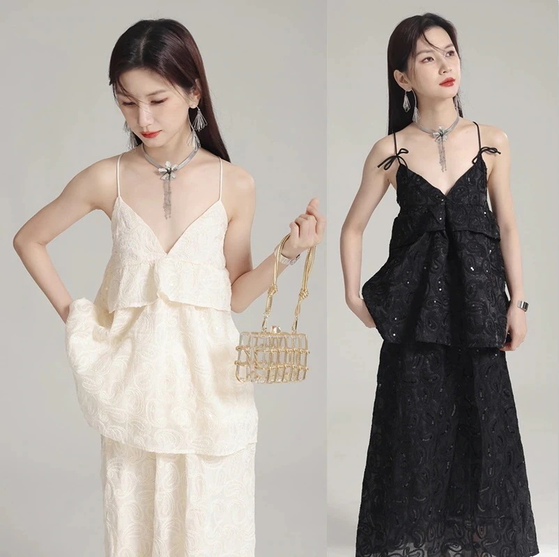 【J.Fashion】 上下セット キャミワンピース風 リゾート セットアップ 夏 ハワイ 沖縄 旅行 ボヘミア ビーチ 個性的なデザイン 関連商品は店で購入可能30%までに制限