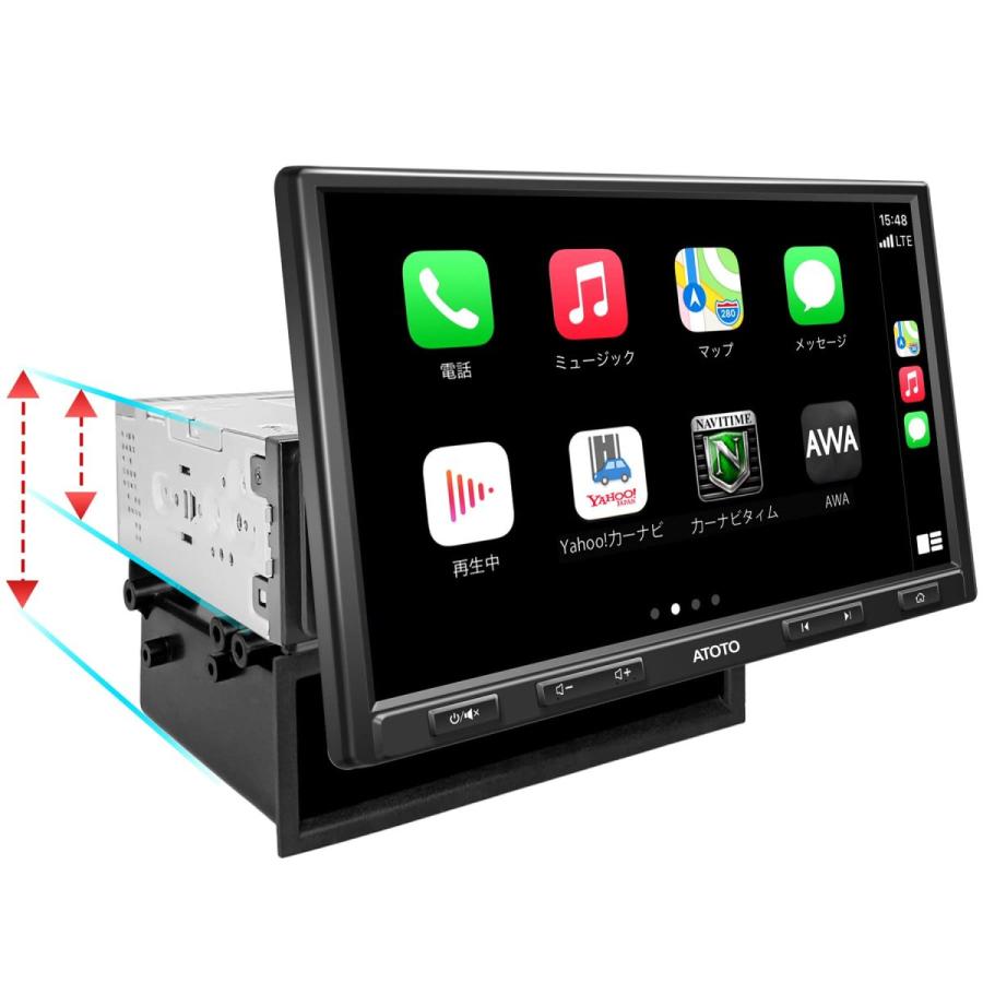 ATOTO F7 XE 10インチカーナビ システム，シングルDINおよびダブルDINアダプティブ オーディオ一体型ナビATO-F7G110XE-A