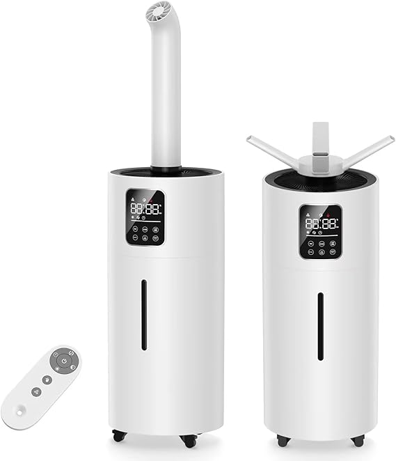 加湿器 大容量 業務用【28Lタンク&湿度コントロール&UVライト除菌】家庭用 120畳対応 2000ml/h高ミスト量 超音波タワー型 次亜塩素酸水対応 連続50時間稼働 12時間オフタイマー 2タ