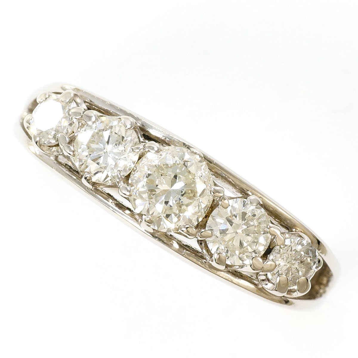 PT900 プラチナ リング・指輪 12.5号 ダイヤモンド 1.03ct 鑑別書 総重量約5.5g 中古