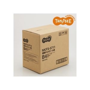 （まとめ）TANOSEE 感熱FAXロール紙 257mm100m1インチ 表発色 6本