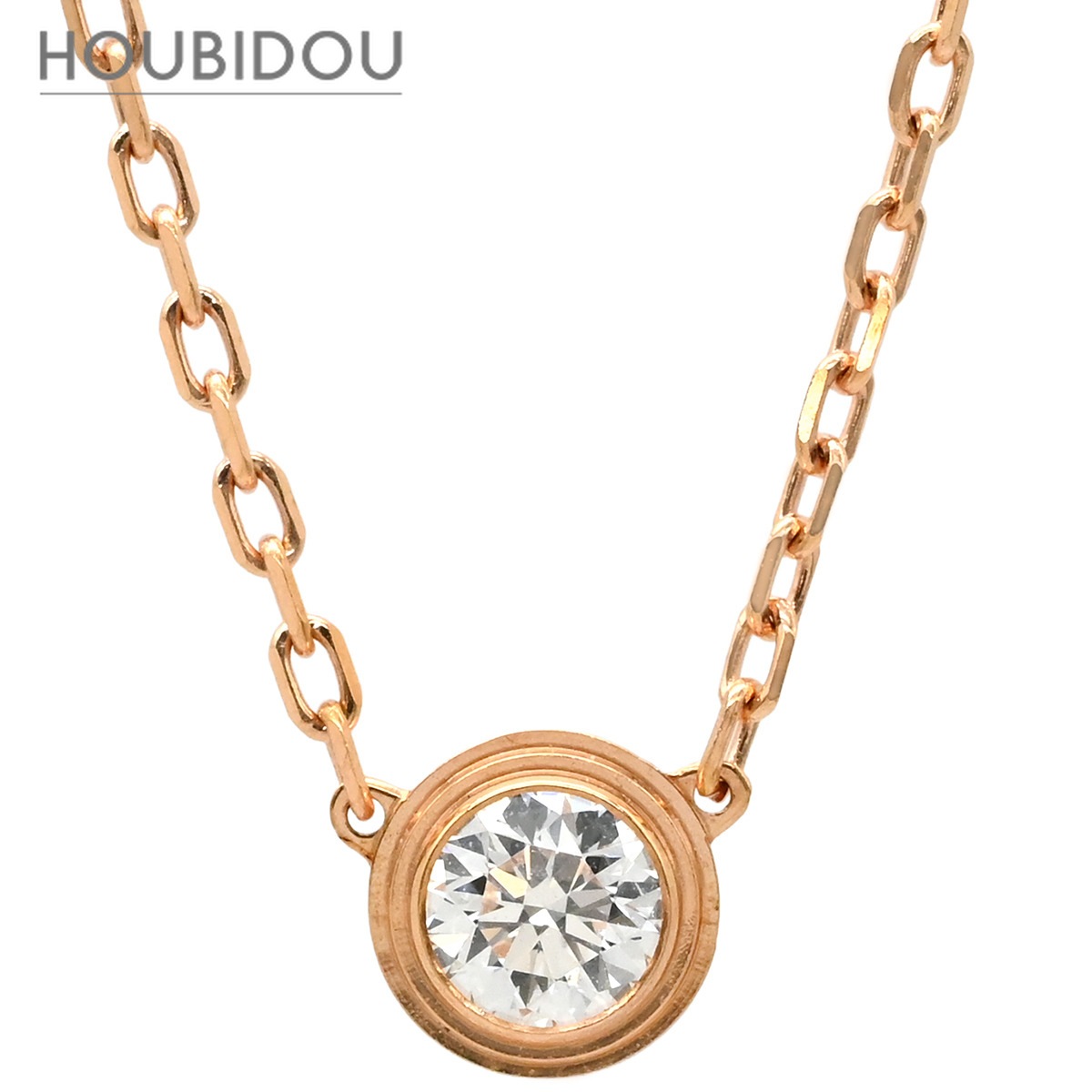 カルティエ ネックレス ダムール LM ピンクゴールド ダイヤモンド 18K 750 PG RG パヴェダイヤ 【箱】【中古】