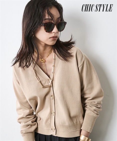 カーディガン ショートニットカーディガン 大きいサイズ有 シックスタイル 7,106円