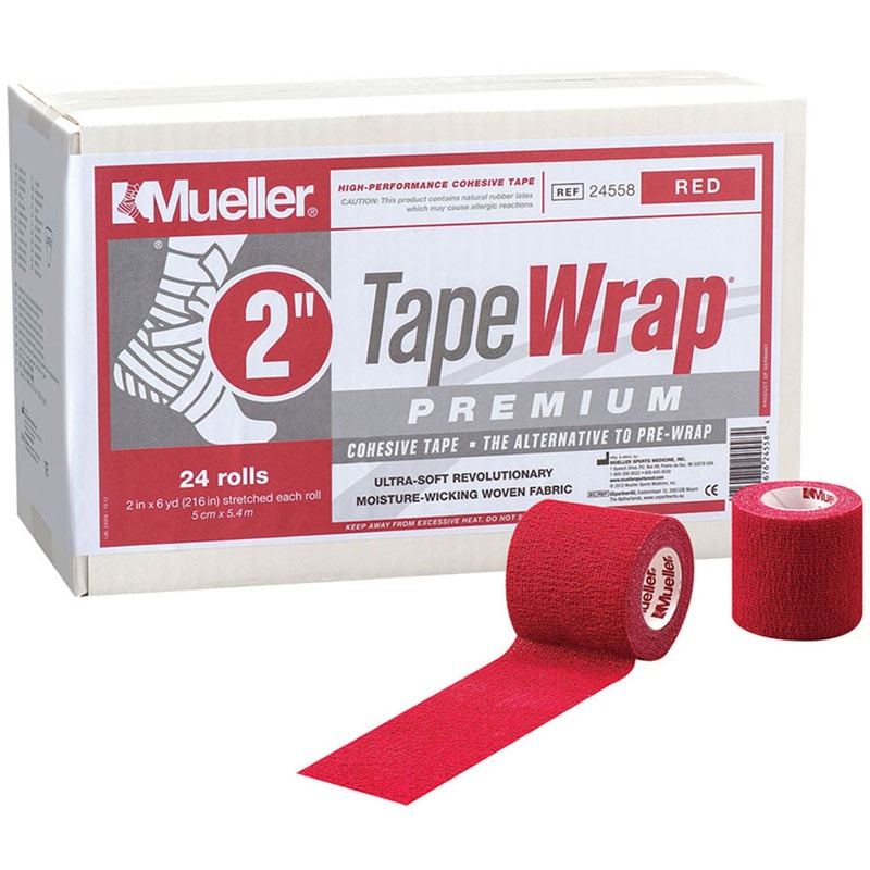 【ロット販売：入り数24】 MUELLER(ミューラー) テ-プラッププレミアム50mm レッド ボディーケア テーピング (24558b)