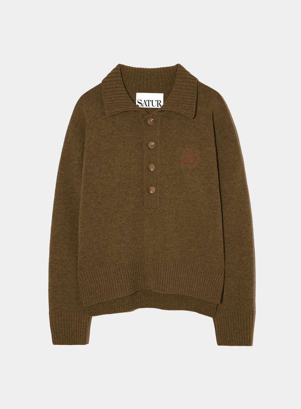 【SATUR】 ARLES KNIT : SADDLE BROWN