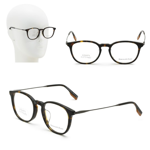 フレームのみ EZ5125-F/V 052 50 Ermenegildo Zegna メガネ 眼鏡 アジアンフィット ハバナ クロム キャメル