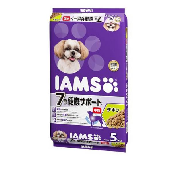 (IAMS) ドッグフード 7歳以上用 健康サポート チキン 中粒 5kg