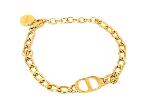 ブレスレット CDロゴ メタル - ゴールド バングル アクセサリー 小物 誕生日プレゼント 記念日 ブランド ギフト 女性 彼女 メンズ ユニセックス【本物保証】