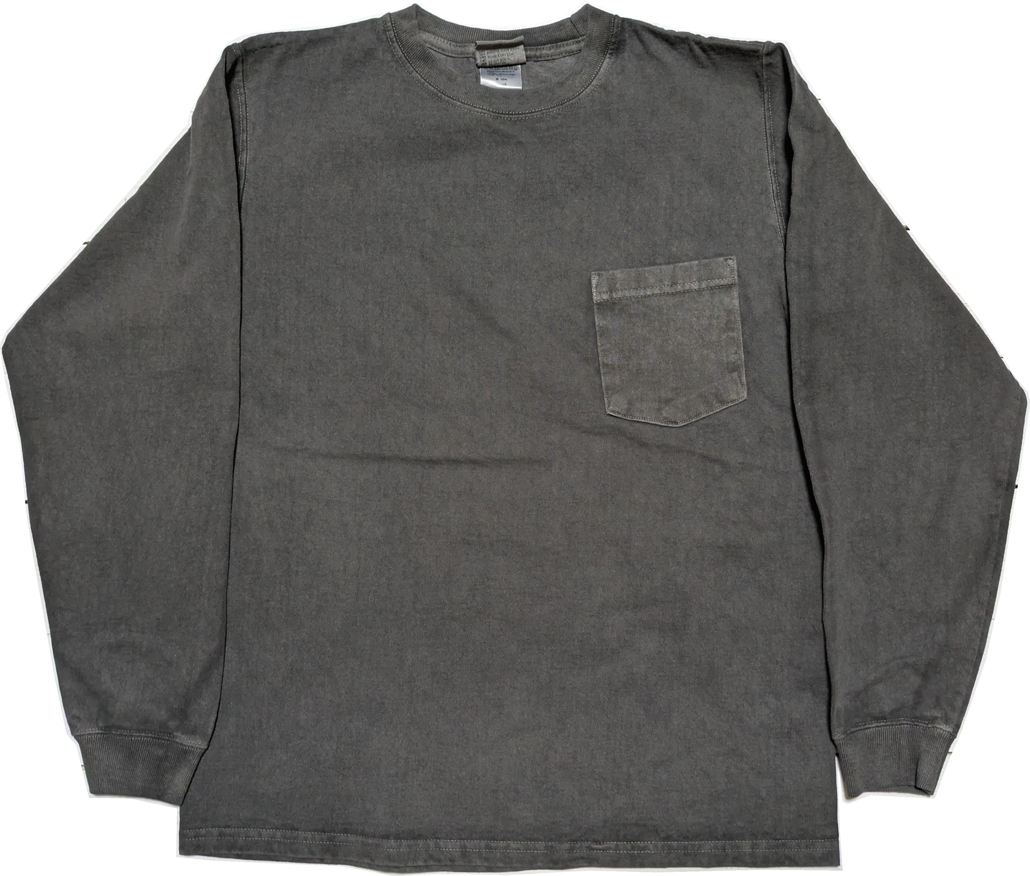 ロングスリーブ ポケット ティー ピグメントダイ ブラック メンズ Tシャツ アメリカ製 L/S POCKET TEE PIGMENT DYE GW2-012