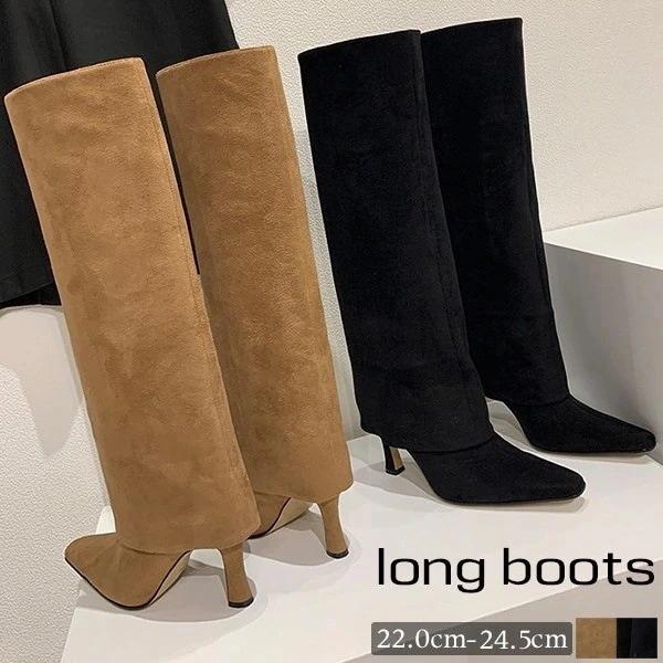 美脚ロングブーツ ニーハイブーツ 美脚 ストレッチ 厚底 ロング 疲れない ダンス ブーツ ハイヒール ピンヒール スエード 美脚 オフィス 通勤 痛くない 歩きやすい