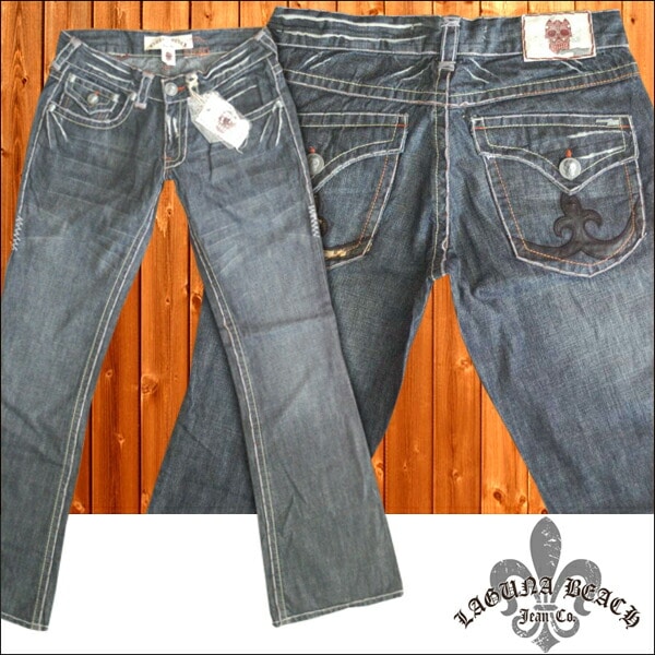 訳ありアウトレットラグナビーチ メンズ デニム ブーツカット LAGUNA BEACH MANHATTAN ブラックパッチ ジーンズ パンツ ラグナ 正規 インポート LA セレブ トゥルーレリ