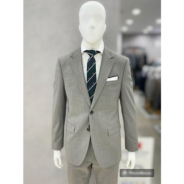 メンズベーシックフィット3シーズンウール混紡ベージュカラーベーシックなスーツセット/115サイズウエスト40インチ_JK