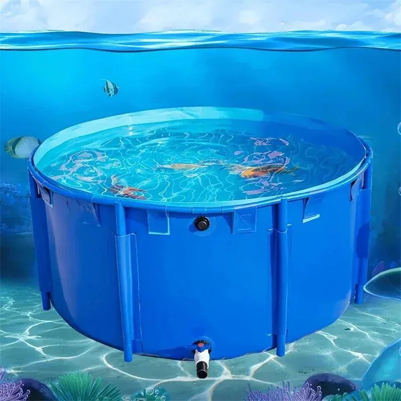 【7 日以内に発送】大型水槽 貯水プール ラウンド キャンバス 水槽 12x1m(11トン+1m水管 大型水槽金属製ブラケット付き 大型 折りたたみ 養殖 庭の池 立体養魚池 屋外