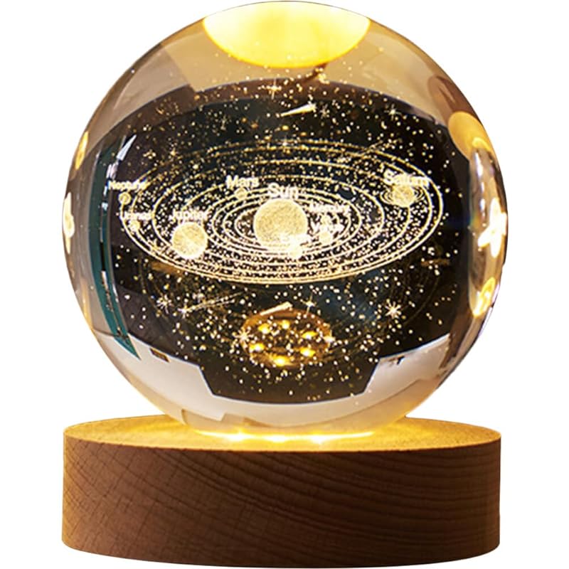 ledmomo 星空ランプ 3dクリスタルナイトクリスタル スターナイトライトプロジェクター プラネットボール ナイトランプ 3 d ギャラクシー クリスタル ボール ナイト ライト スターランプ
