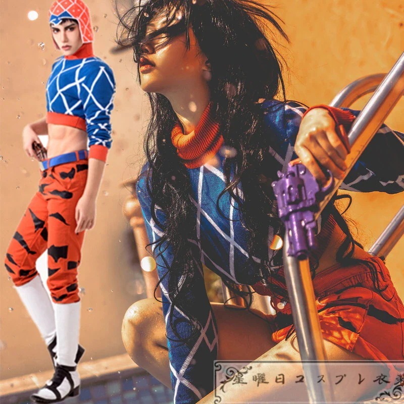6792026新品推奨 ジョジョの奇妙な冒険 Guido Mista グイードミスタ 帽子 ズボン ベルト 帽子 コスプレ衣装 コスチューム
