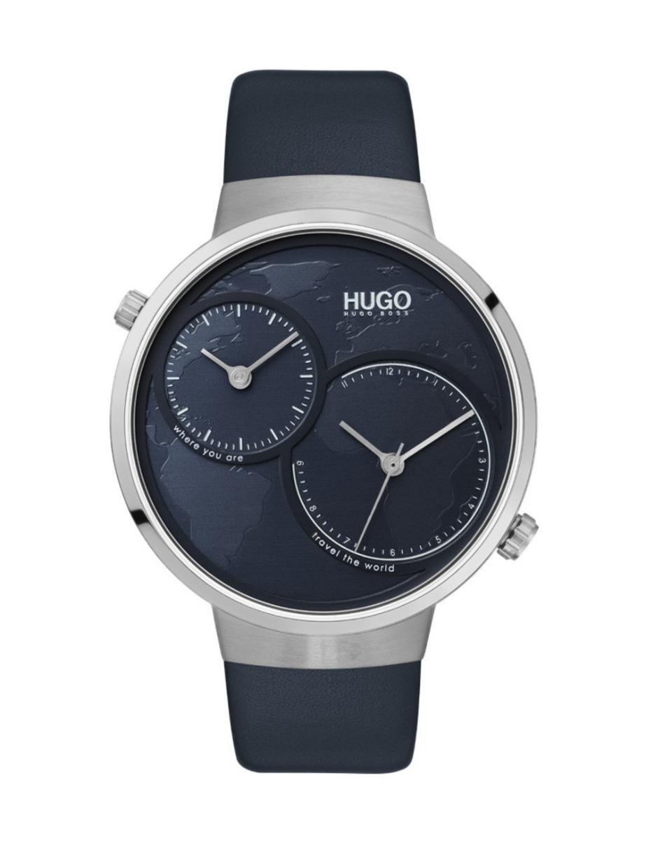 Hugo Boss Travel Navy Blue Leather Strap Men s Watch 1530053 42mm