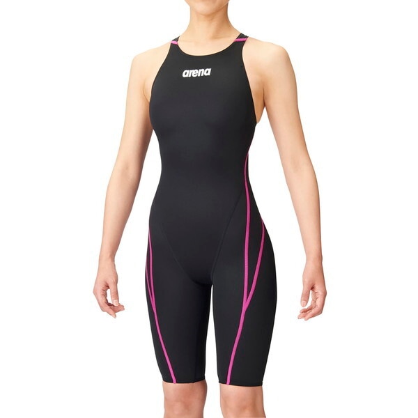 アリーナ 水泳 アクアアドバンスド ハーフスパッツオープンバック(クロスバック) ブラック ARN-1020W BKPK L