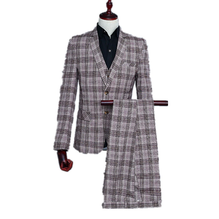 xlサイズ　在庫処分　即納　ブラウン　メンズ　スーツ　スーツセット　上下セット セットアップ　3点セット　花柄　メンズ　タキシード　メンズ タキシード パンツ　演出服 ベスト付き　司会