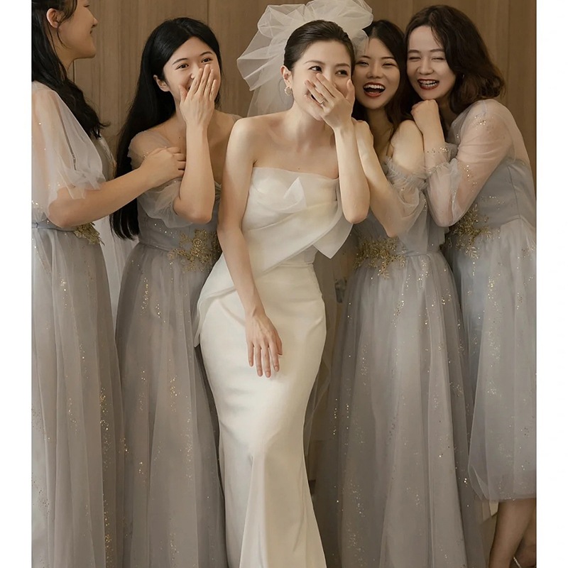 チュール マーメイドドレス ウェディング パーティードレス レディース ロングドレス オフショルダー フェミニン きれいめ 上品 エレガント フォーマル 無地 春 夏 謝恩会 結婚式 花嫁 発表会