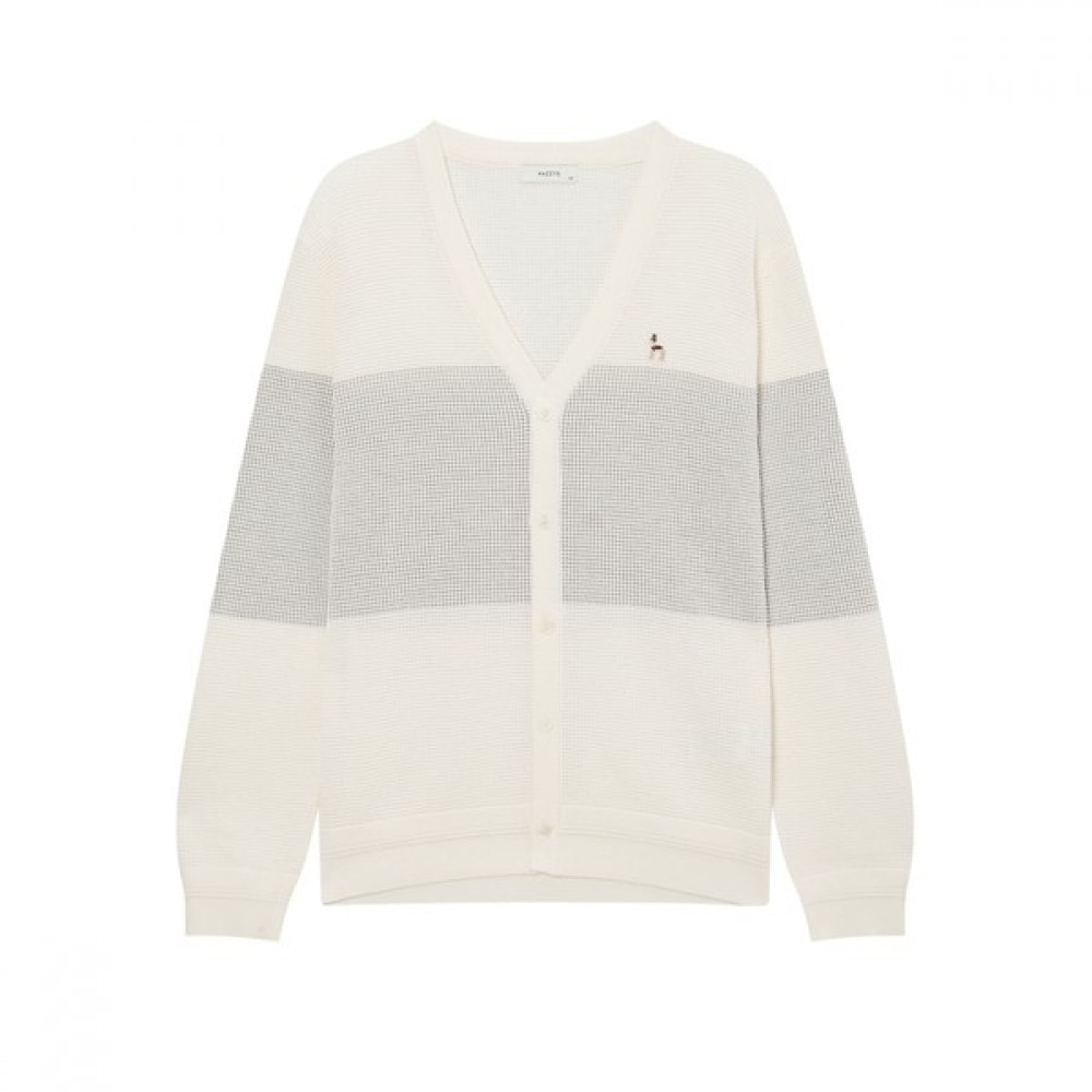 (ヘッジズ) 24FW ホワイトパターンコットンブレンドカーディガン HZSW4D951OW