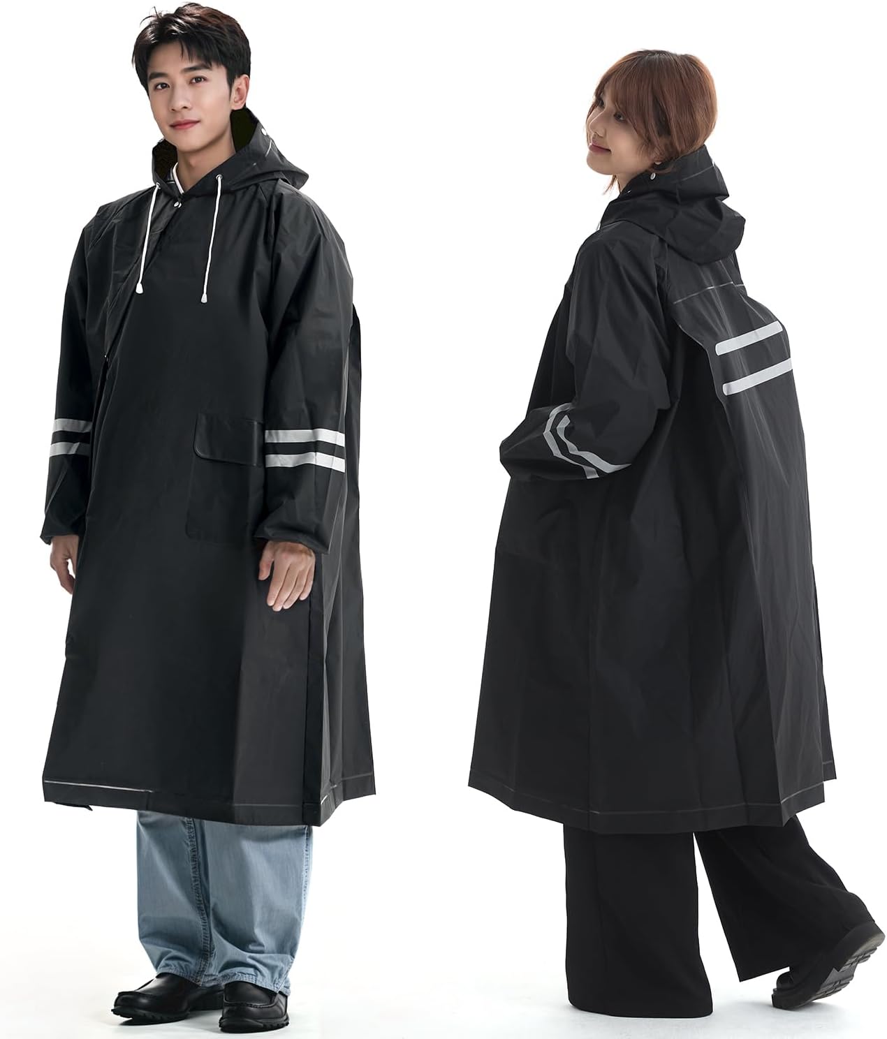 [JOYICAR] レインコート 自転車 【2025新設計 斜めファスナー・2重バイザー付き】 レインコート レディース メンズ リュック対応 軽量 快適 カッパ ポンチョ ポケット付き 2重防水 撥