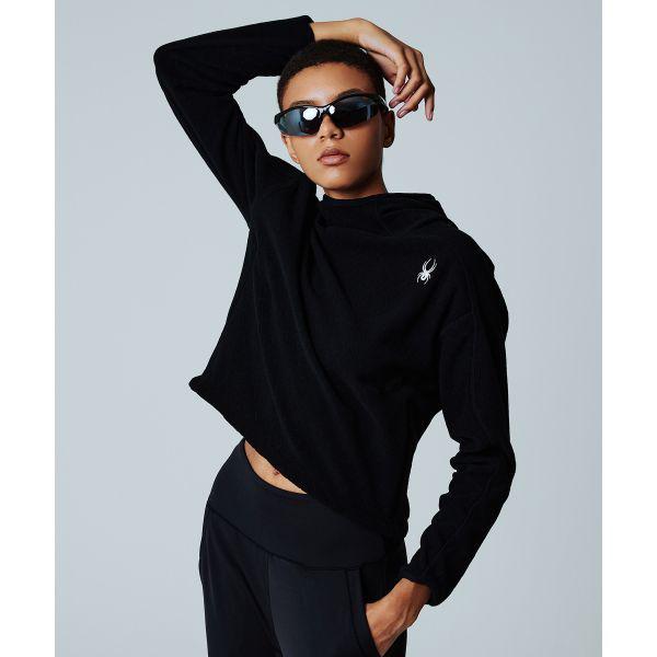 女性用ランニングフリースフード付きTシャツ SPIWCNHD281WBLK 660074