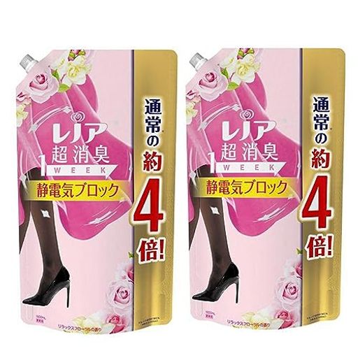 【2個セット】レノア 超消臭1WEEK 柔軟剤 静電気ブロック リラックスフローラルの香り 1600ML