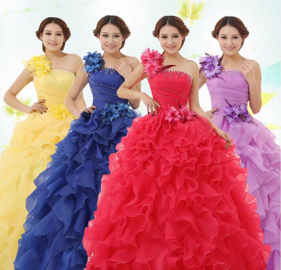 ドレスカバーありカラードレス/ロングウェディングドレス/フリルドレス/超美ライン写真撮影ドレス/結婚式披露宴フォマールドレス/豪華なウェディングドレス/演出ドレス/司会キャスター用ドレス