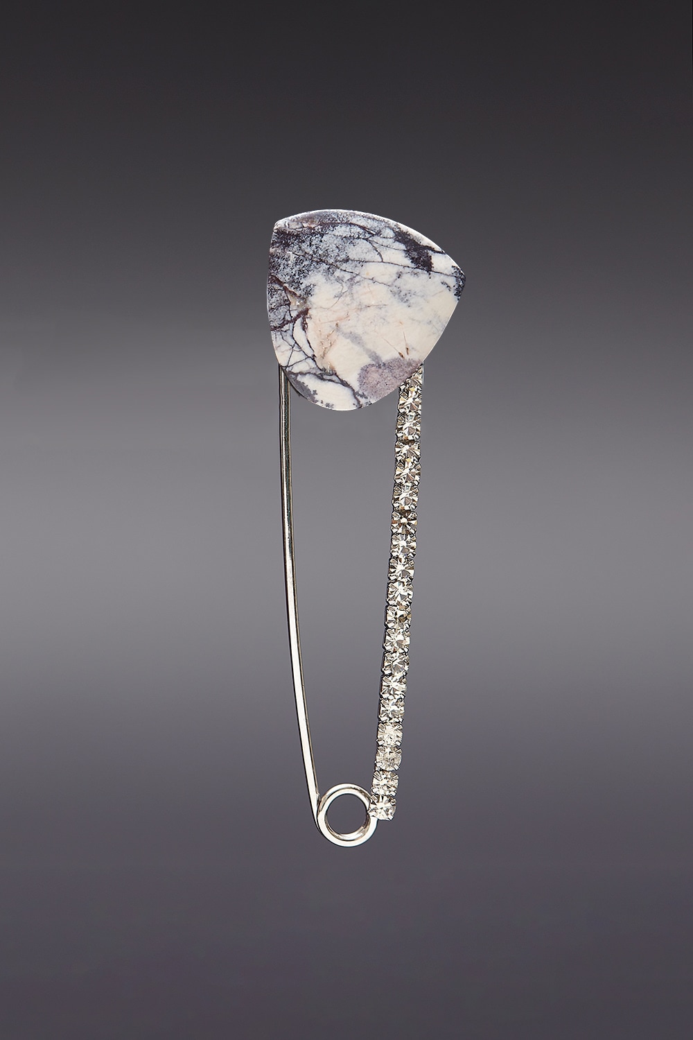 [HAZINA] Arctic Jasper Safety Pin Brooch