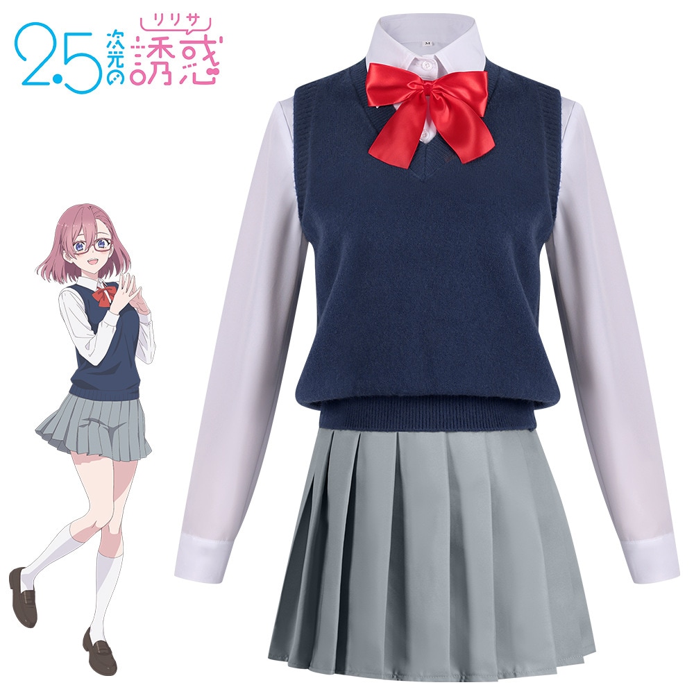 2.5誘惑の寸法cos衣類ティアナ・リリシャのユニフォームjk学校の制服コスプレ服のフルセット
