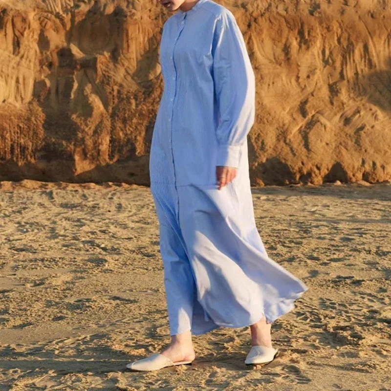 ワンピースドレス長袖ロングマキシ丈ワンピ長袖 長袖 日系 ワンピース ワンピース ワンピース ロング 怠惰風 快適 秋服 シャツワンピース ゆったり 新作