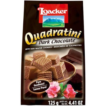 ロアカー クワドラティーニ ウエハース ダークチョコレート 125g 12セット