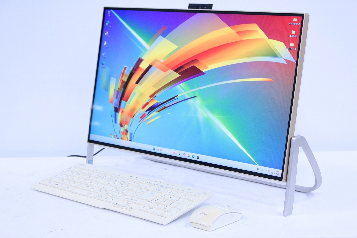 即配 良品 パワフルモデル Corei7 ESPRIMO FH77/B1 ホワイトxゴールド i7-7700HQ 8G 128G+1.0TB 23.8FHD DVD Office AAA評価