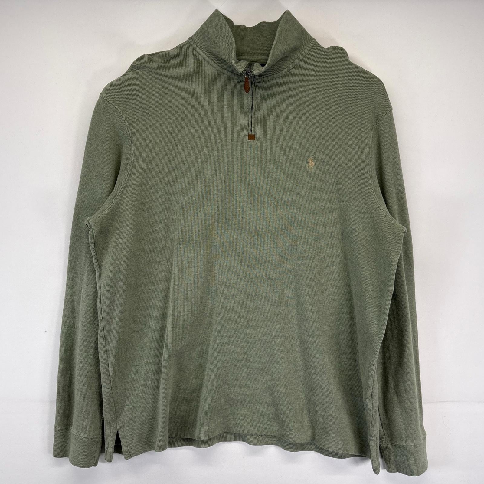古着 ポロバイラルフローレン Polo by Ralph Lauren セーター 大きいサイズ セーター ハーフジップ ワンポイントロゴ刺繍 XL グリーン系 メンズ