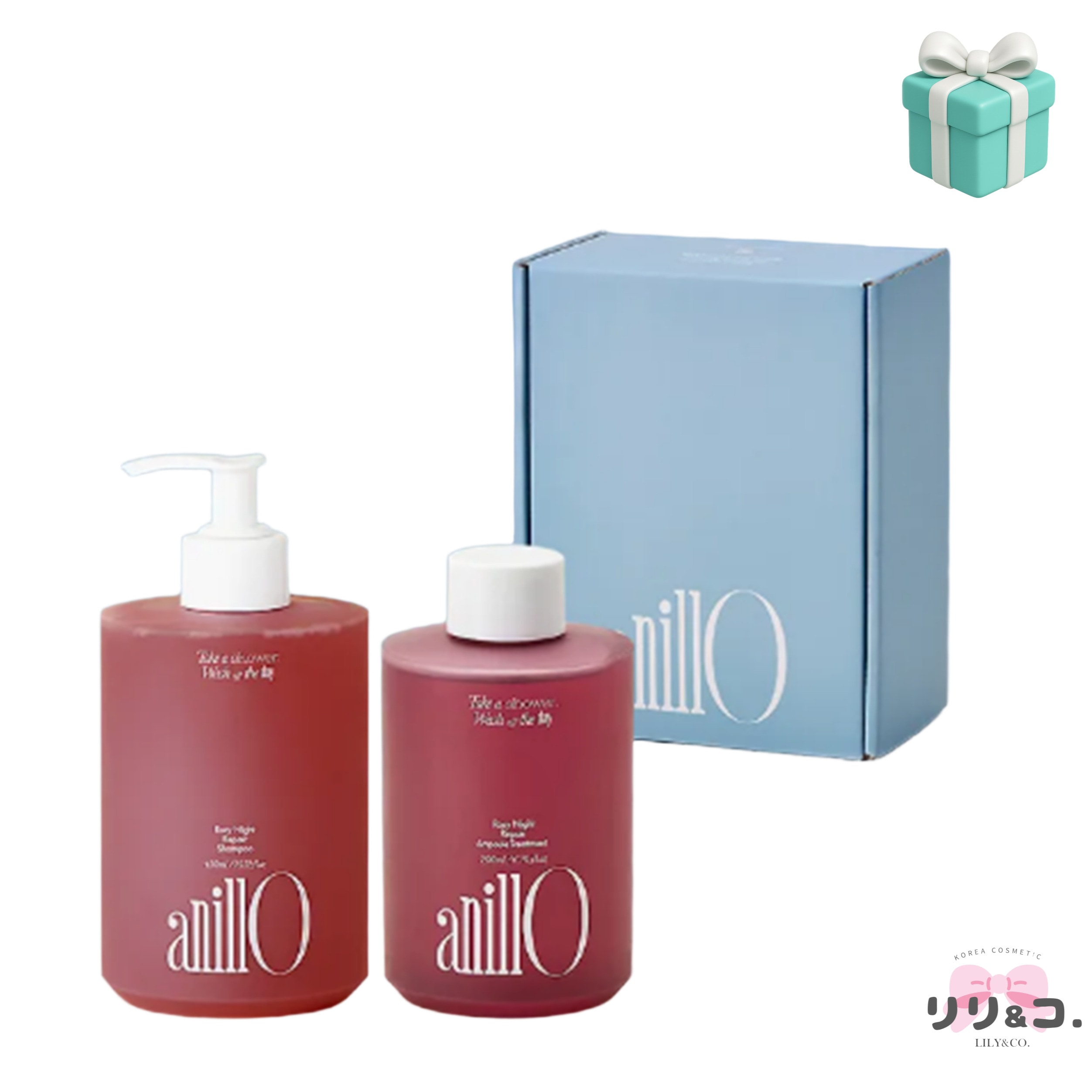 [2種セット 企画商品] ロジナイト ダメージヘアケアセット（シャンプー450ml＋トリートメント200ml）Rosy Night Repair コンディショナー 韓国人気 ダメージヘア 頭皮 保湿
